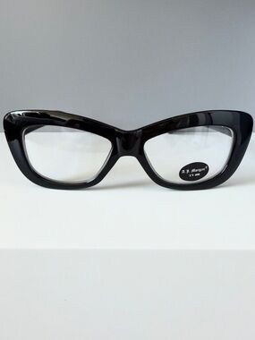 Anthropologie AJ Morgan black rounded cat eye cute frames reader eyeglasses